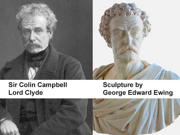 Lord Clyde and sculpture by George Edward Ewing (1828-84)